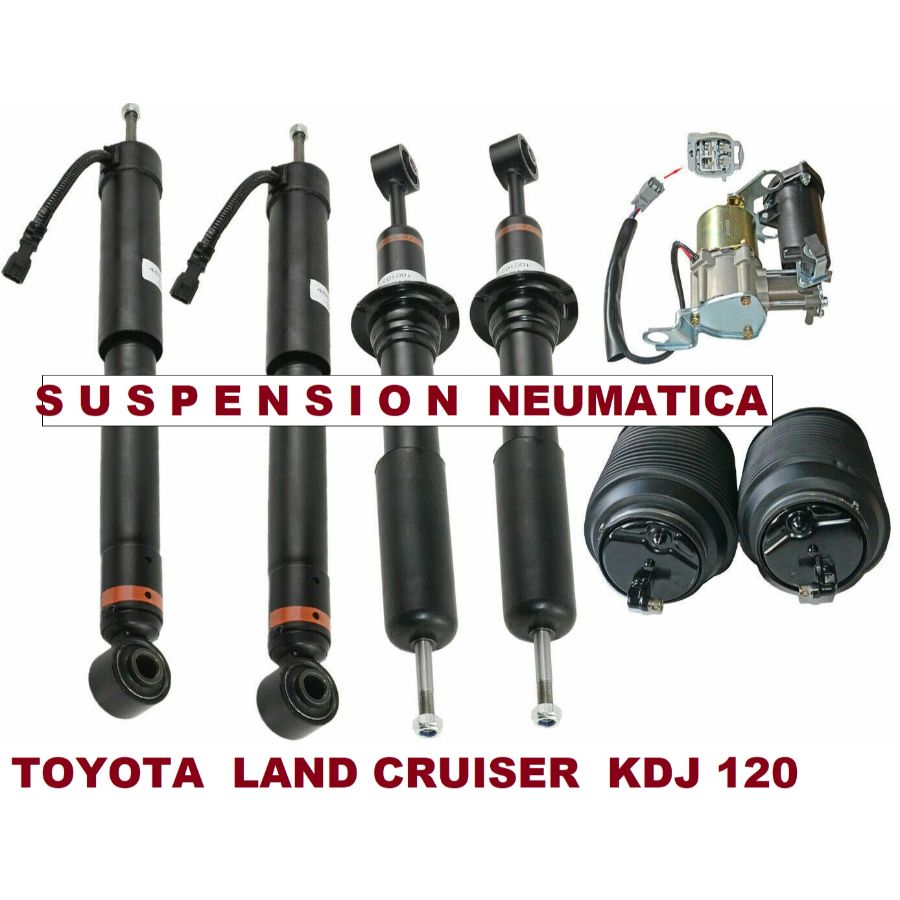 TOYOTA LAND CRUISER KDJ 120 2003 2009 *** BALONAS SUSPENSION NEUMATICA Y COMPRESOR 4piezas